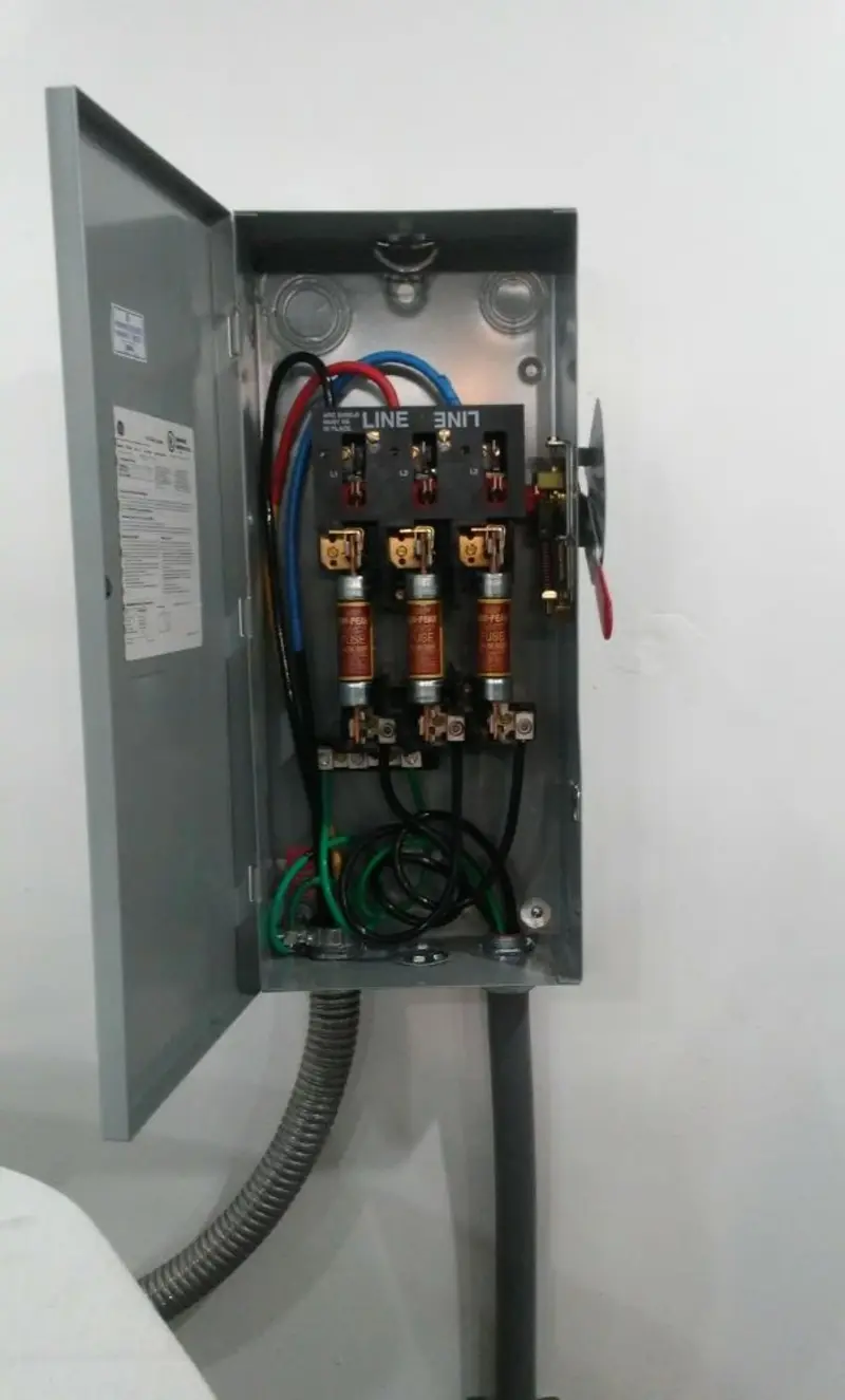 Three-phase disconnect switch installed for Electrical Wiring & Rewiring in Howe